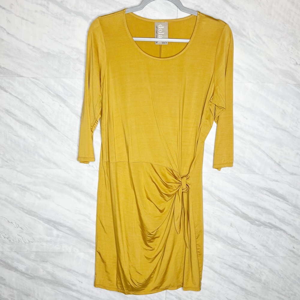 Dolan Anthropologie Mustard Yellow Tie Side Sanibel Dress Petite Small